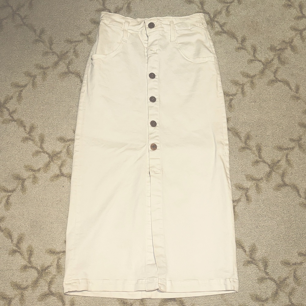 NSF utility white midi-skirt